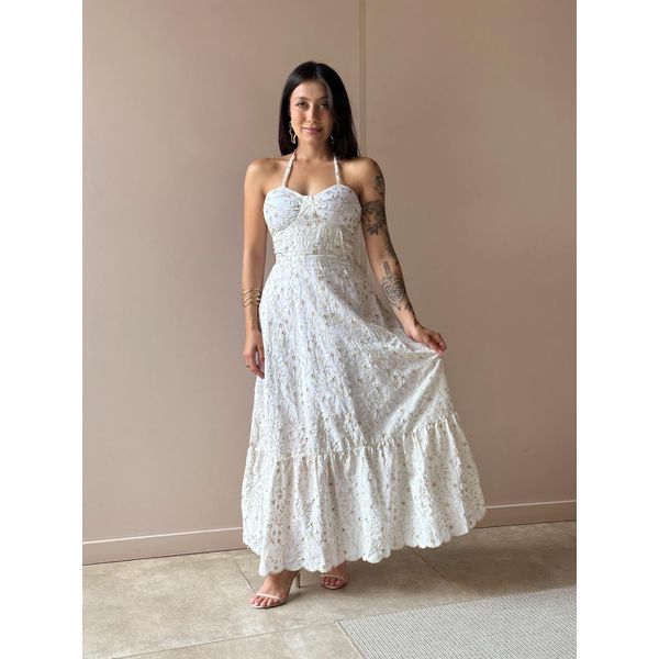 Vestido Midi Laise Perola CREME