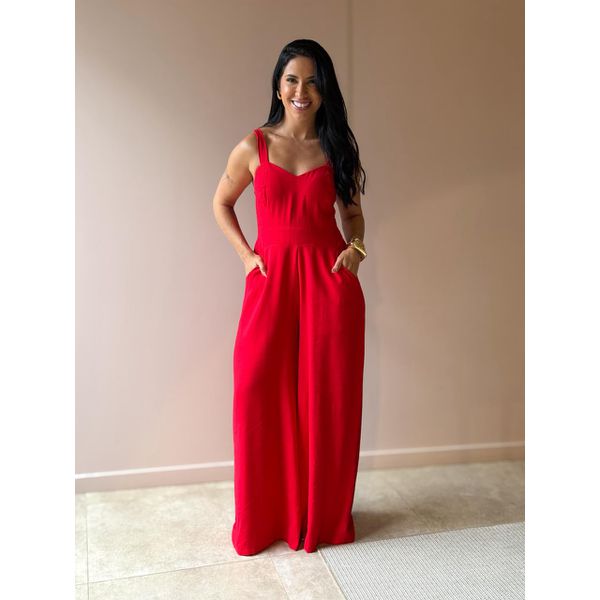 Macacão Longo Natália VERMELHO