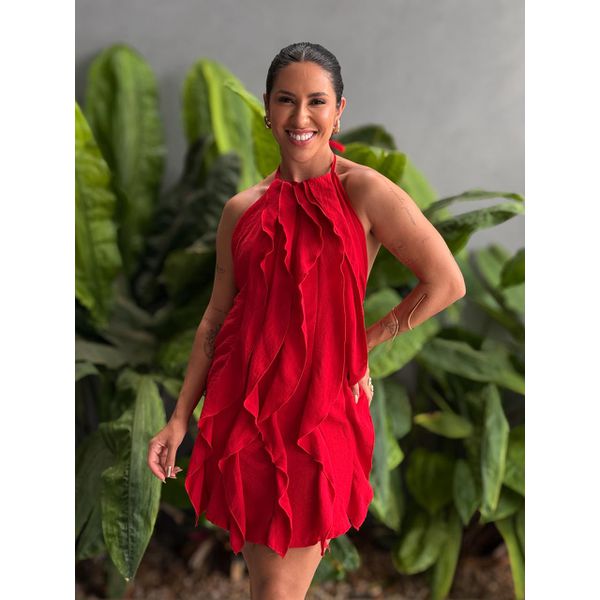 Vestido Babados Aniele VERMELHO