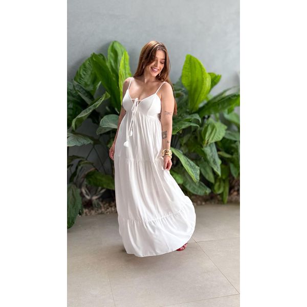 Vestido Longo Gleice OFF WHITE