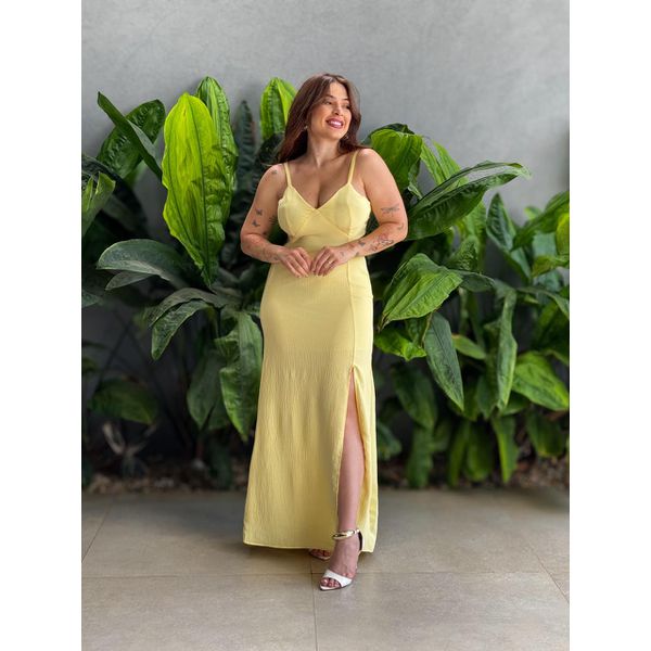 Vestido Longo Aria AMARELO MANTEIGA
