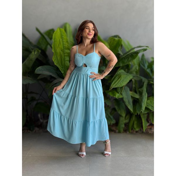 Vestido Midi Flavia AZUL BEBE.