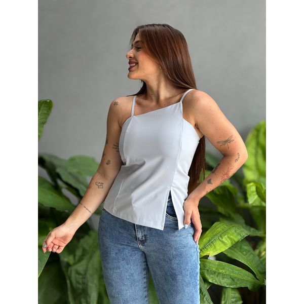 Blusa Assimetrica Juju AZUL ACINZENTADO