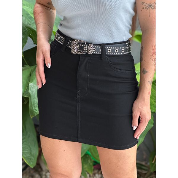 Saia Jeans Nexxo 04 PRETO