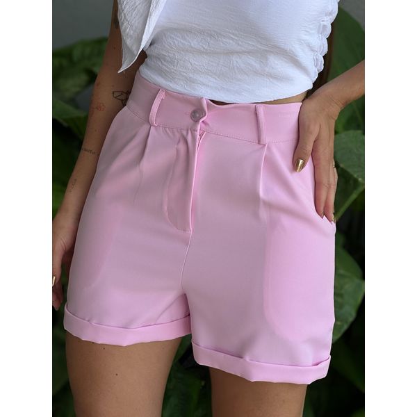 Shorts Alfaiataria Analia Barra Dobrada ROSA CLARO