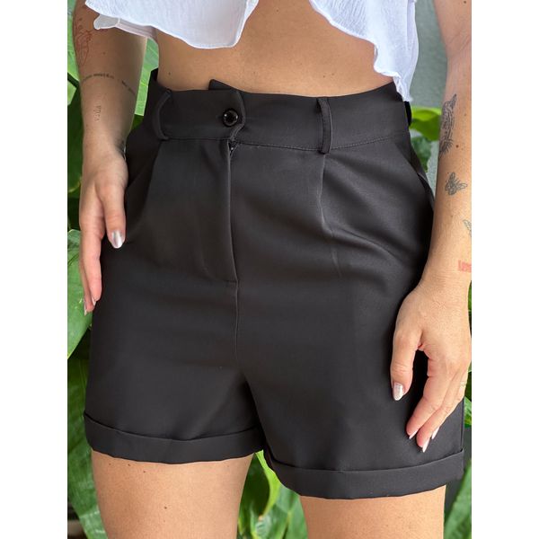 Shorts Alfaiataria Analia Barra Dobrada PRETO