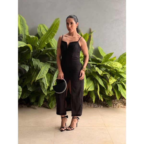 Vestido Midi Suzi PRETO | LOJA TUTTI FRUTTI