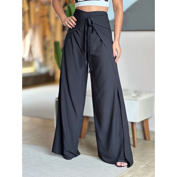Calça envelope preta curta clearance