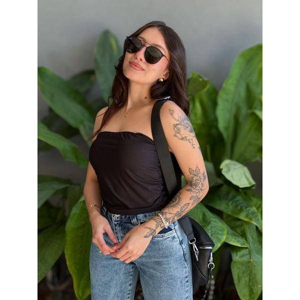 Cropped Tube Top PRETO
