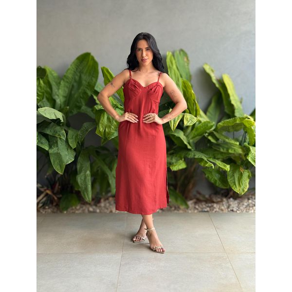 Vestido Midi Angelica MARROM MOCHA