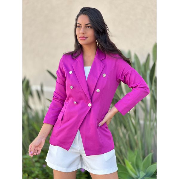 Blazer Botões Dourados FÚCSIA