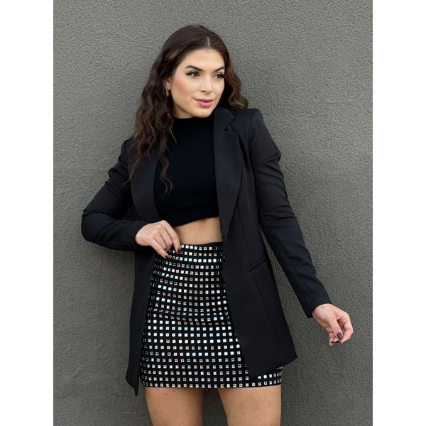 Maxi blazer alfaiataria PRETO