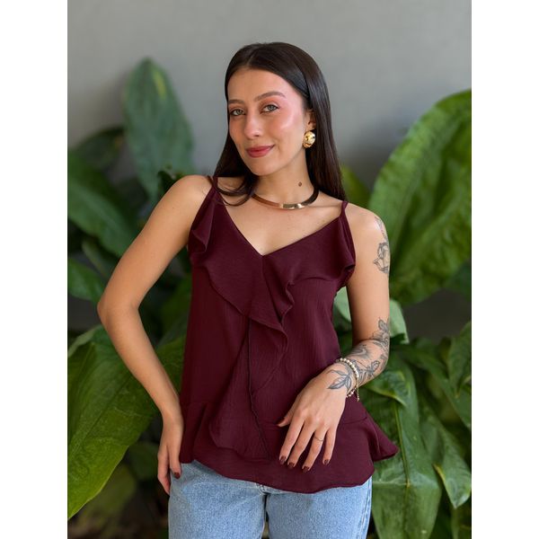 Blusa Bata Raquel VINHO