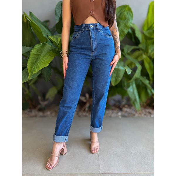 Calça Mom Jeans Nexxo 14 LAVAGEM ESCURA 