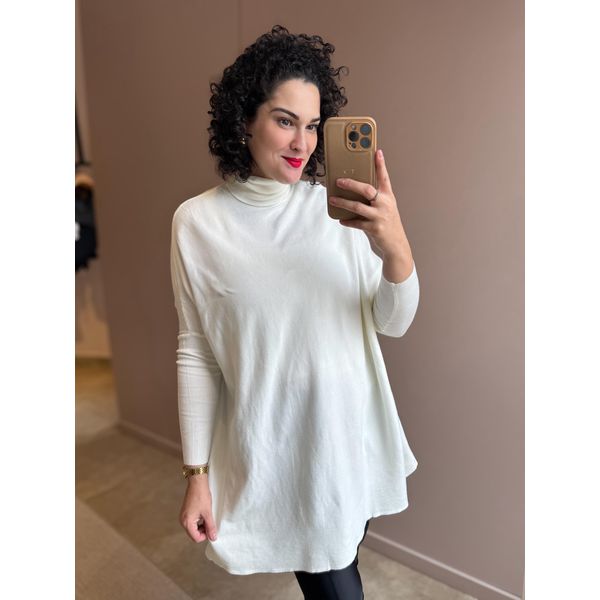 Poncho em Tricot OFF WHITE