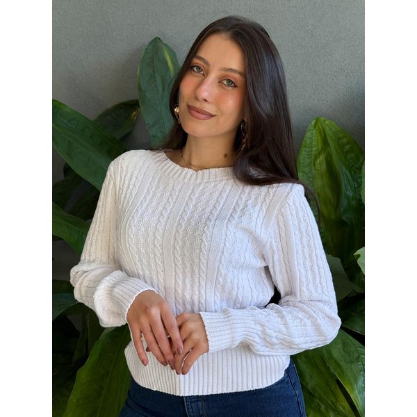 Tricot Olga Manga Longa OFF WHITE