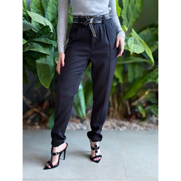 Calça alfaiataria Dalia com Cinto PRETO