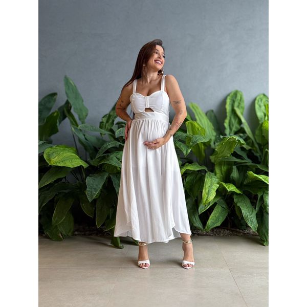 Vestido Longo Maria OFF WHITE