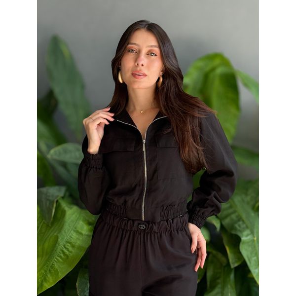 Jaqueta Luna em Viscose Sarjada PRETO