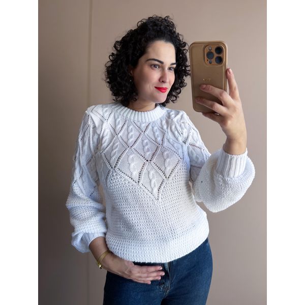 Blusa em Tricot Monique OFF WHITE