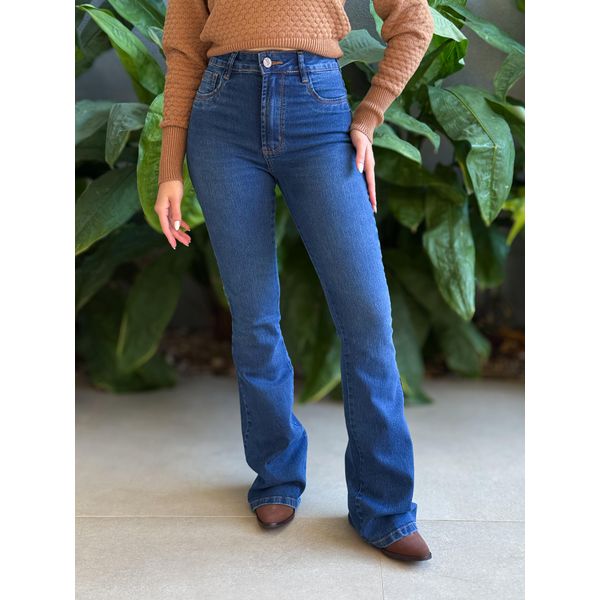 Calça Jeans Flare Carmen 2382 LAVAGEM ESCURA 