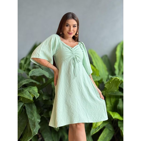 Vestido Curto Duda em Liocel VERDE CLARO