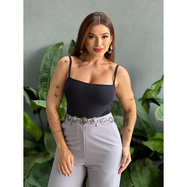 Body Poliamida Alças Finas PRETO
