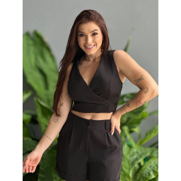 Cropped Alfaiataria Maisa PRETO