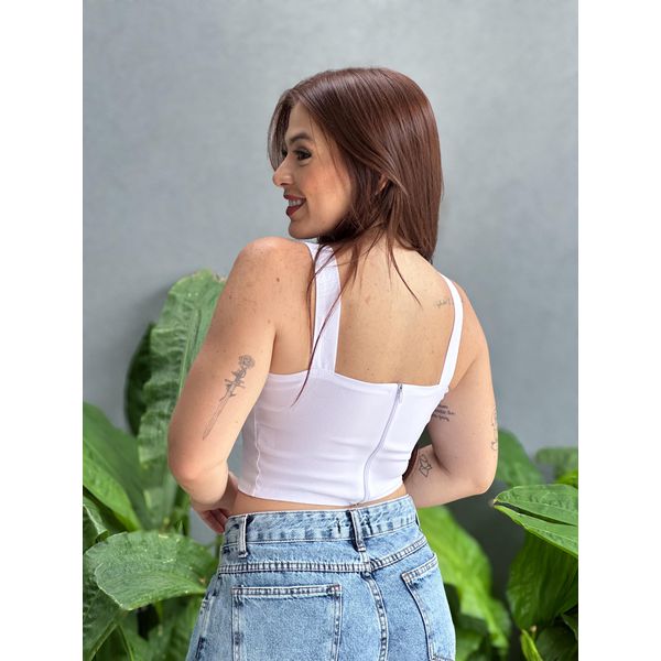 Cropped Naomi BRANCO LOJA TUTTI FRUTTI