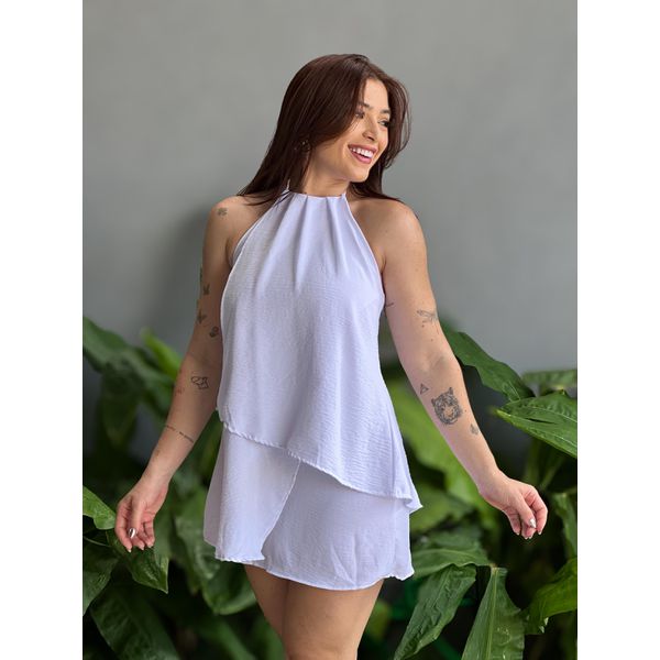 Vestido Frente única Babados Dara BRANCO