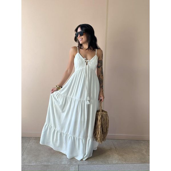 Vestido Longo Gleice OFF WHITE