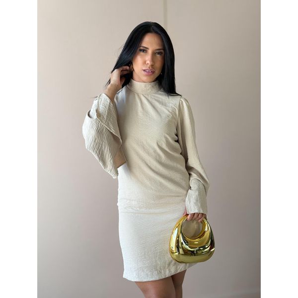 Vestido Manga Longa Sierra BEGE CLARO