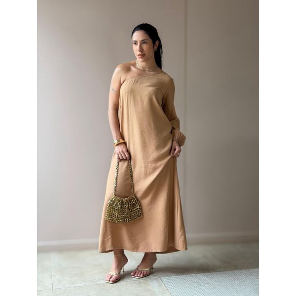 Vestido Elis Nula Manga CAPUCCINO