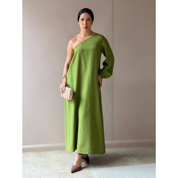 Vestido Elis Nula Manga VERDE OLIVA