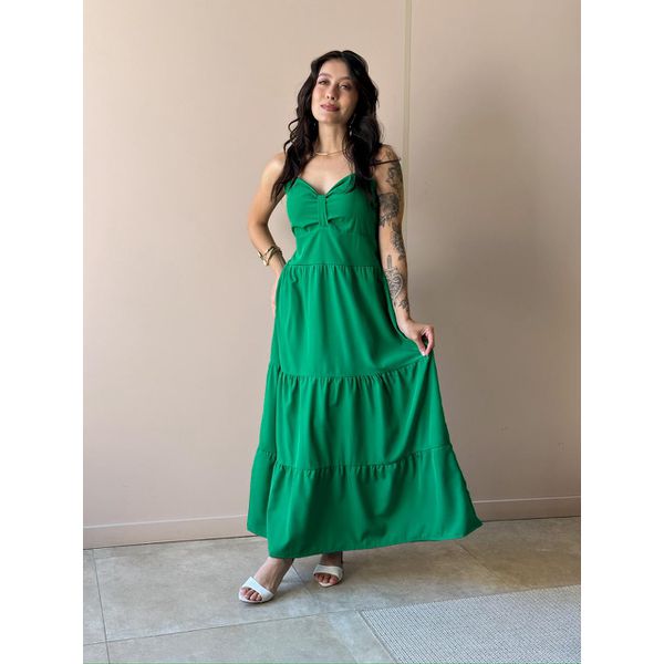 Vestido Midi Fatima VERDE BANDEIRA