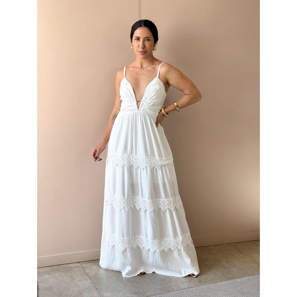 Vestido Longo Vitoria OFF WHITE