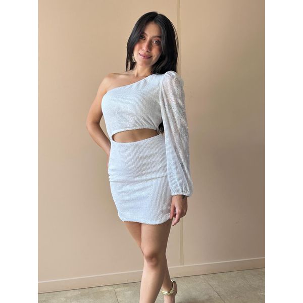 Vestido Jurerê Nula Manga em Paete BRANCO