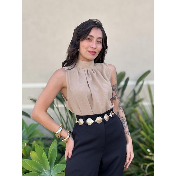 Blusa Geise Cavada BEGE ESCURO