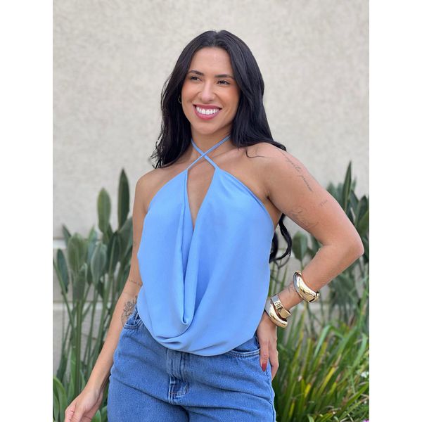 Blusa Multiformas de Amarração AZUL BEBE
