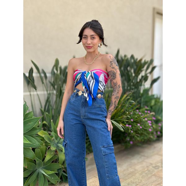 Lenço Multiformas de Amarração ESTAMPADO ROSA 