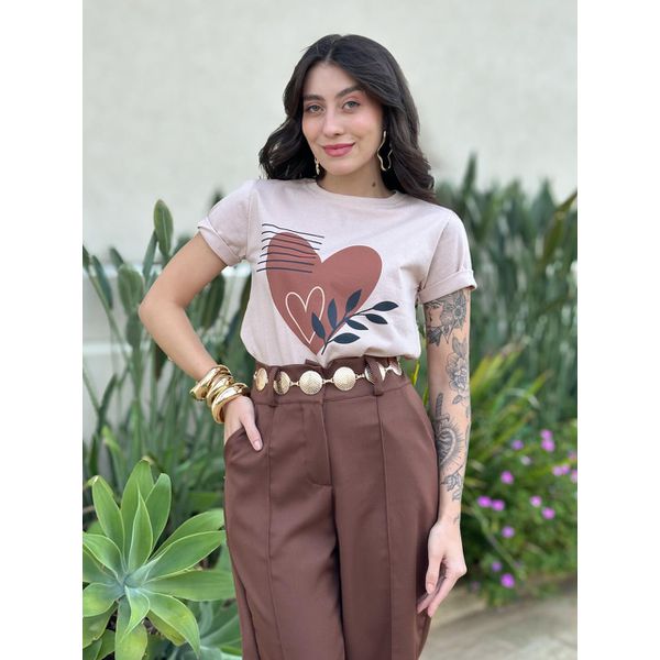T-shirt Heart BEGE