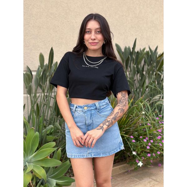 T-shirt Believe You Can PRETO