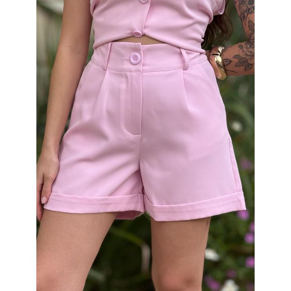 Shorts Alfaiataria Barra Italiana ROSA CLARO