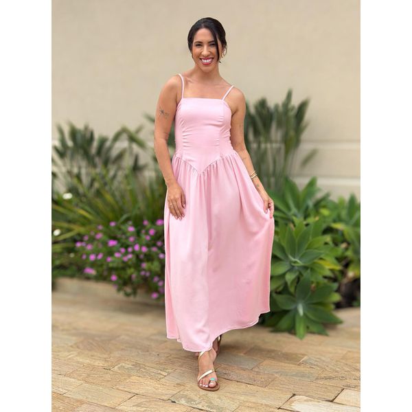 Vestido Midi Moana ROSA CLARO