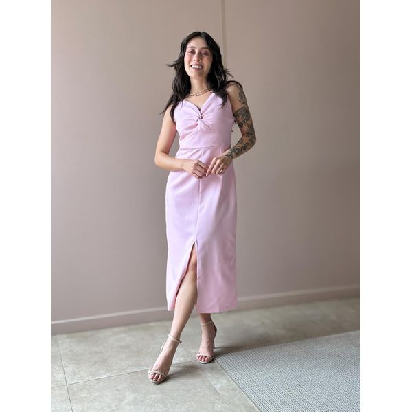 Vestido Midi Poliana em Alfaiataria ROSA BEBE