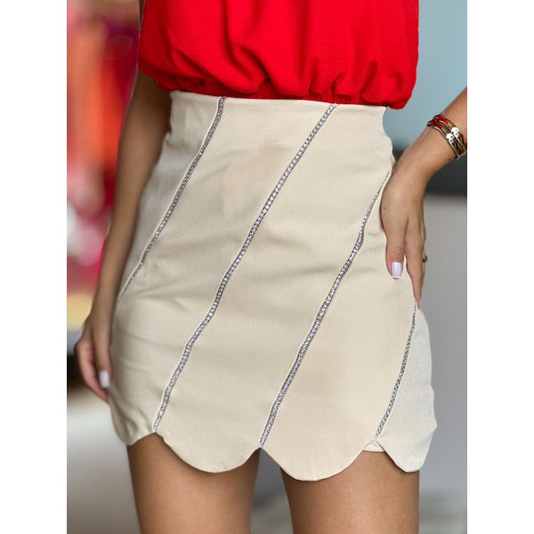 Shorts Saia Alfaiataria Dalila BEGE