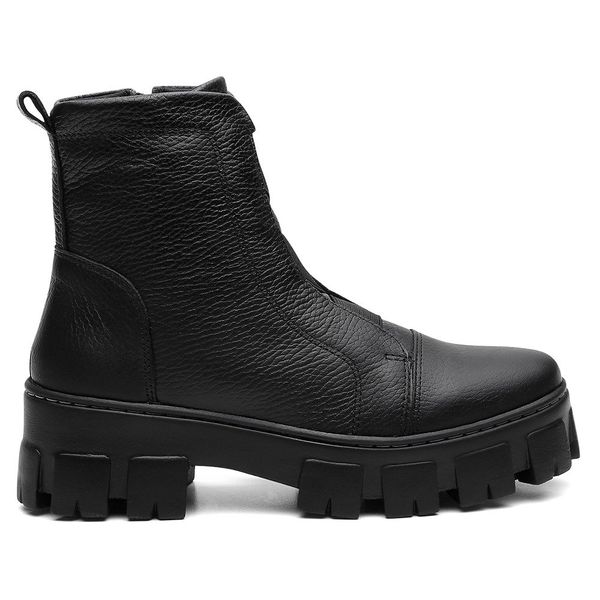 Bota coturno feminino com sola tratorada satinato top