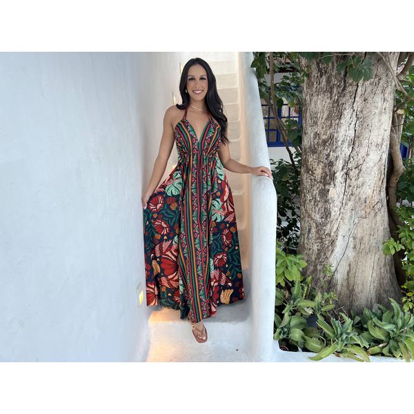Vestido Longo Estampado 