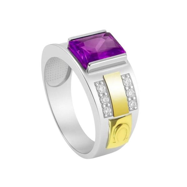 Anel De Formatura Masculino Em Prata Com Pedras - Todos Cursos