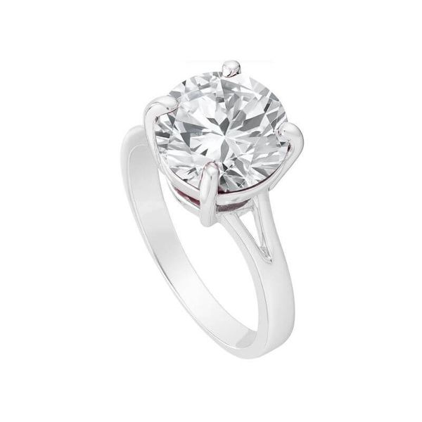 Anel De Prata 950 Solitário Pedra Zircônia De 1,1 Cm - 41037